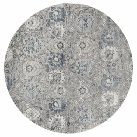 UNITED WEAVERS OF AMERICA 7 ft. 10 in. Cascades Olallie Transitional Round Machine Made Rug, Blue 2601 10460 88R